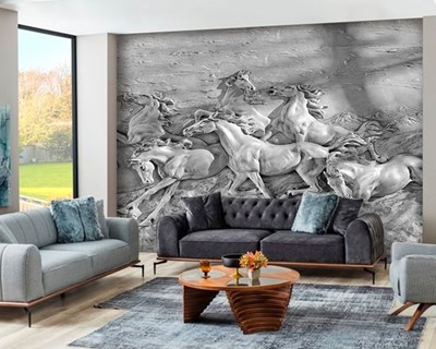 Reliëf Paard Standbeelden Wallpaper