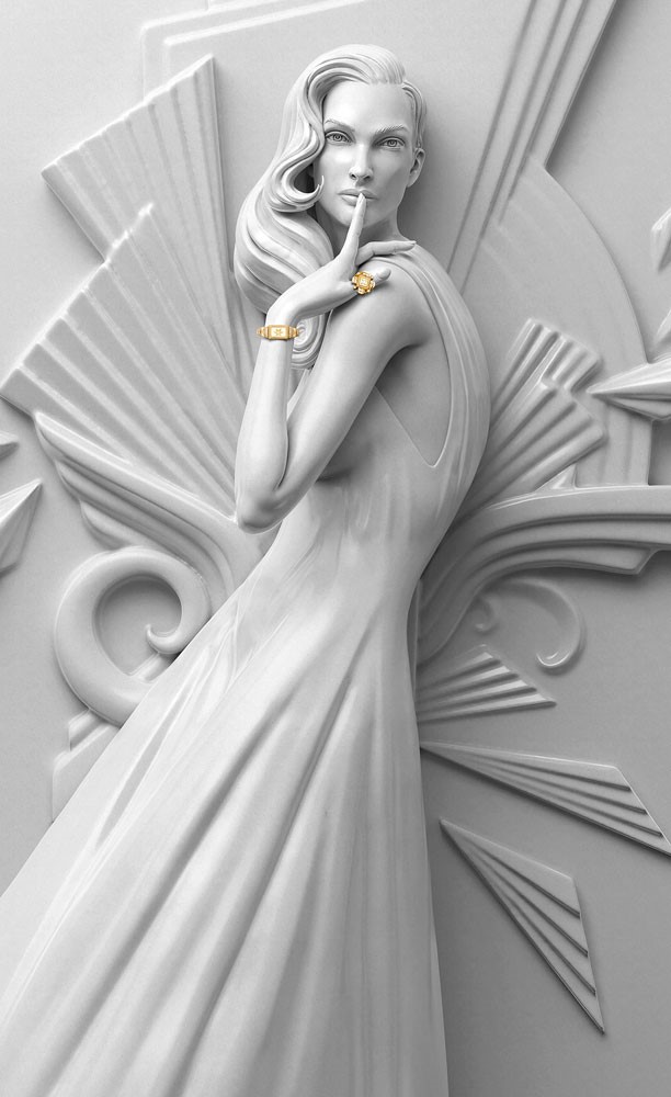Vrouw Standbeeld Wallpaper Model