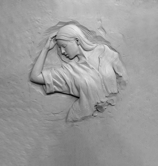 Reliëf Vrouw Standbeeld Wallpaper