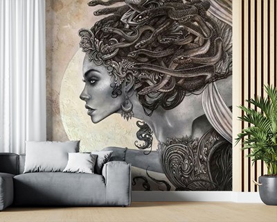 Behang met Medusa-thema