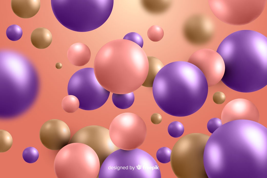 3D-achtergrond samengesteld uit kleurrijke ballen