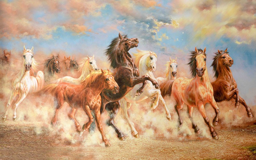 Paard schilderij canvas schilderij behang