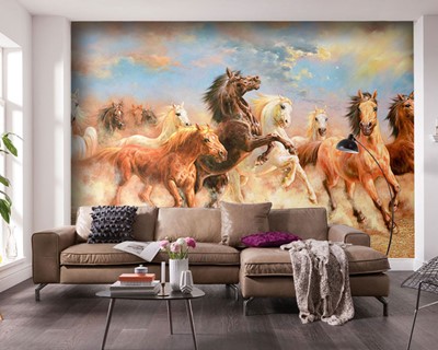 Paard schilderij canvas schilderij behang