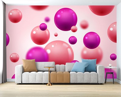 Kleurrijk behang met kleine ballen
