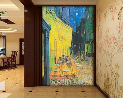 Van Gogh Cafe Foto Schilderij Behang