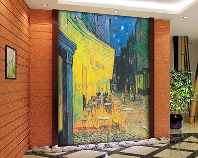 Van Gogh Cafe Foto Schilderij Behang