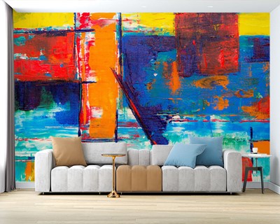 Canvas Kleuren Schilderen Behang