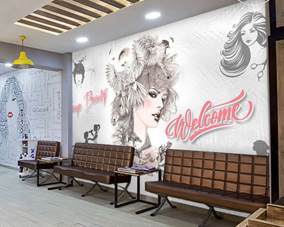 Vrouw Kapsalon Wallpaper Afbeelding