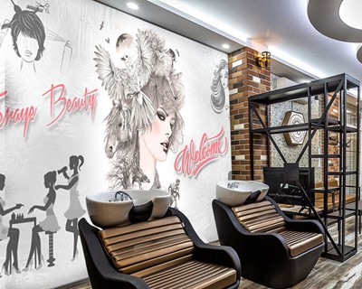 Vrouw Kapsalon Wallpaper Afbeelding