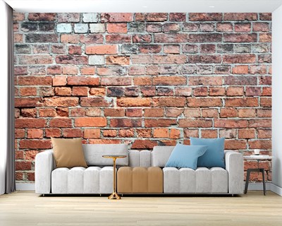 Behang met bakstenen muurlook