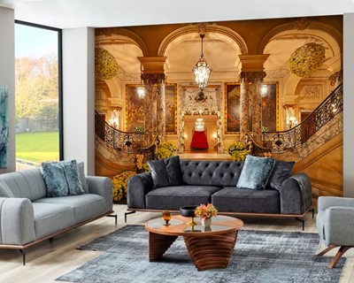Binnen in de muur van het paleis