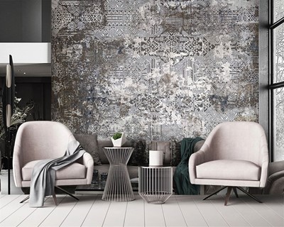 Grijze textuur vloer behang