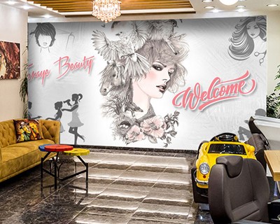 Vrouw Kapsalon Wallpaper Afbeelding