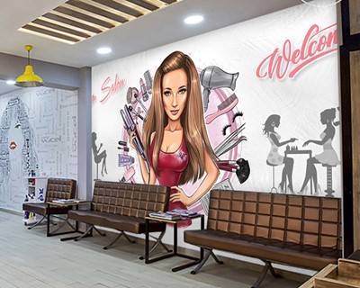 Ontwerp voor kappersbehang