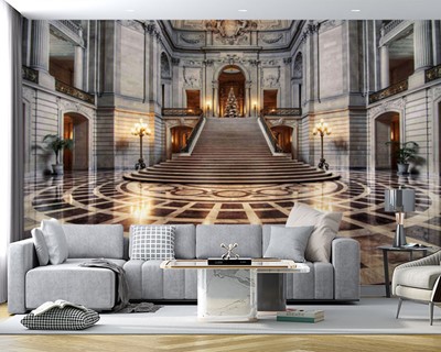 Paleis interieur en trappen behang