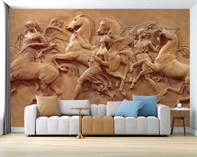 Reliëf paardenbehangmodel