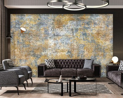 Behang met textuurvloer als thema
