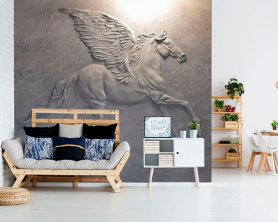 Reliëf Paard Sculptuur Behang