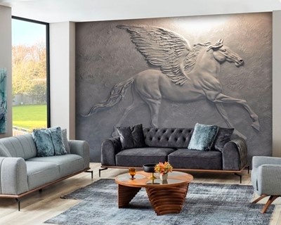 Reliëf Paard Sculptuur Behang