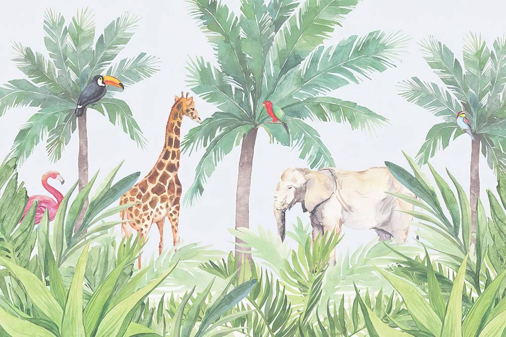 Safari-behang voor kinderkamer
