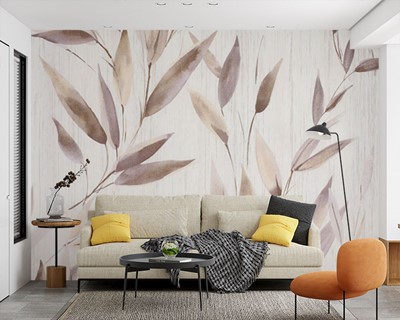 Artistiek behang met plantenthema