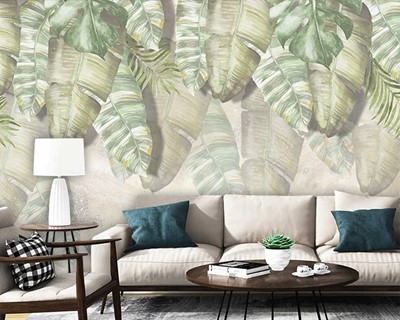 Artistiek behang met plantenthema