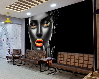 Black Mask Woman Beauty Center Wallpaper