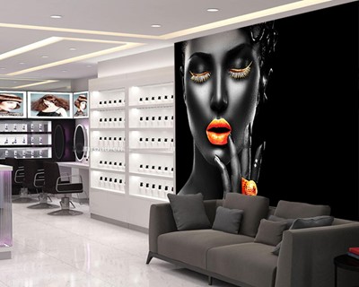 Black Mask Woman Beauty Center Wallpaper