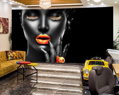 Black Mask Woman Beauty Center Wallpaper