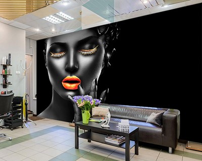 Black Mask Woman Beauty Center Wallpaper