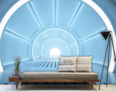3D tunnel thema behang