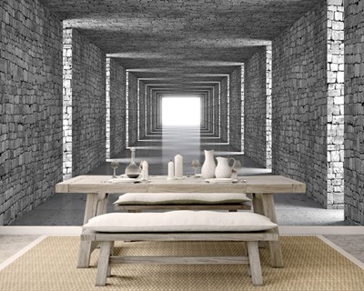 verlichte 3D tunnel view wallpaper