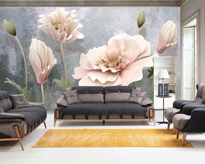 3d bloem behang