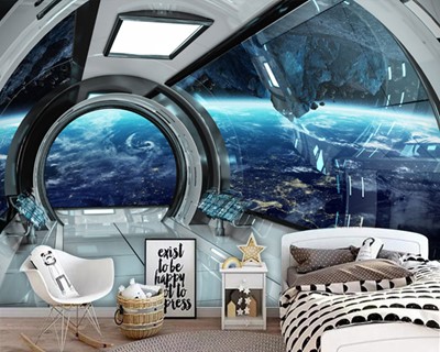 space shuttle interieur behang