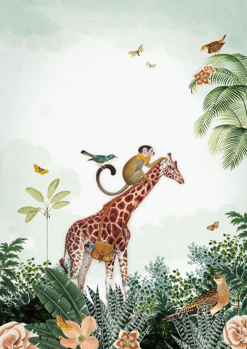 babykamer giraffe behang