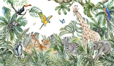 safari bos en dieren behang