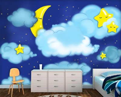 sterrenhemel babykamer behang