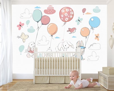 bubble babykamer behang
