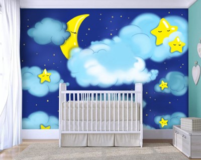 sterrenhemel babykamer behang
