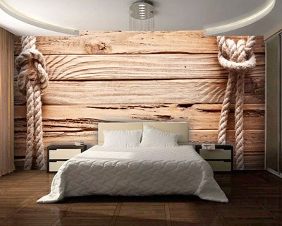 touw hout effect behang