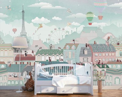 Parijs babykamer behang