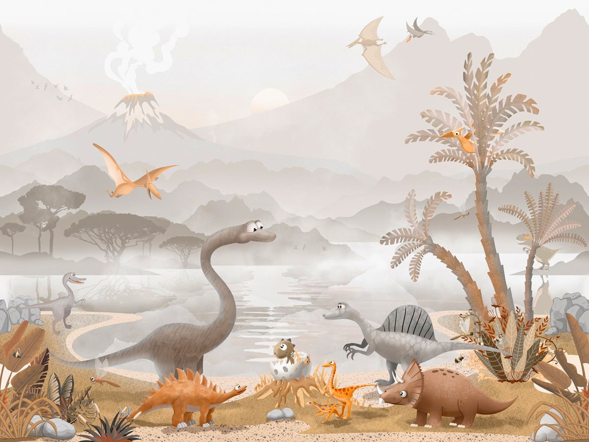 Babykamer dinosaurussen achtergronden