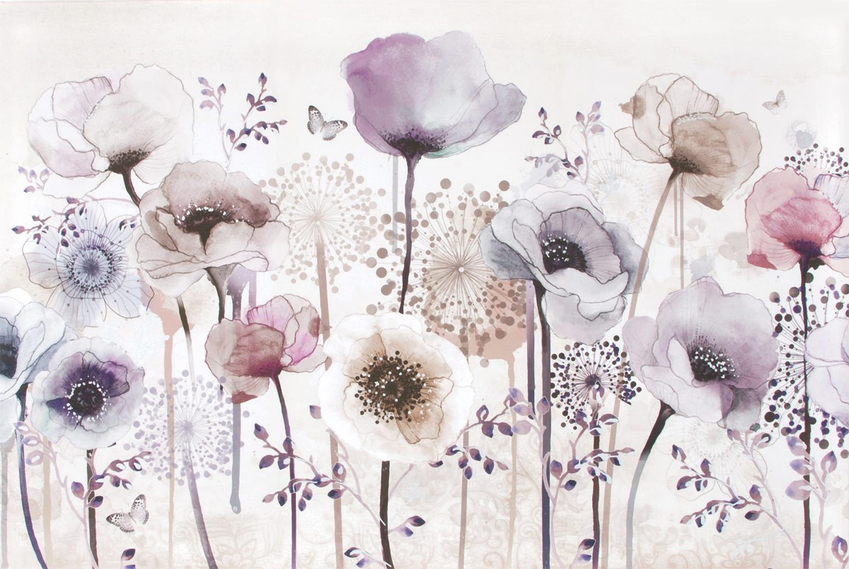 Sanatsal Çiçekler Duvar Kağıdı Modeli