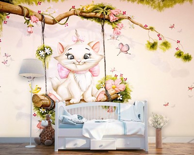 Schattige Kat Babykamer Behang