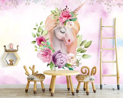 Unicorn Baby Room Wallpaper