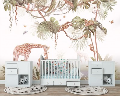 Safari babykamer behang