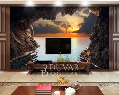 Cave Sea View Wallpaper