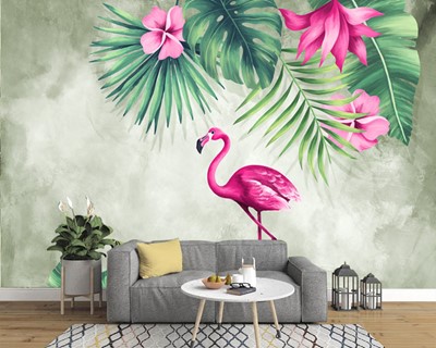 Artistieke Flamingo Wallpaper