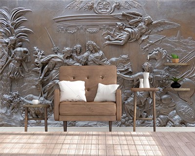 Sculptuur wallpapers uitgehouwen op de muur