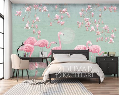 3D Flamingo-achtergrond